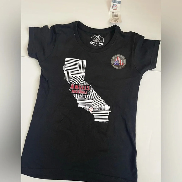 Angels Baseball Women’s T-shirt black size Small - Picture 1 of 5